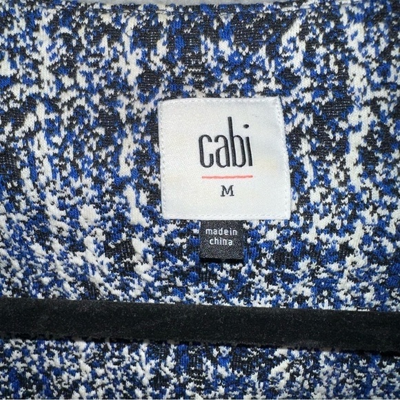 Cabi Reina 5294 21 Club Blue Matrix Women's‎ Medium Bow Tie Houndstooth Blazer - Picture 2 of 11